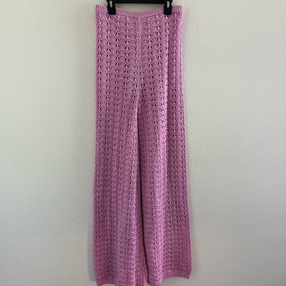 NWT LOVERS & FRIENDS | Pink Cotton Estie Pointelle Knit Top & Pant SET | Size S - Picture 12 of 14